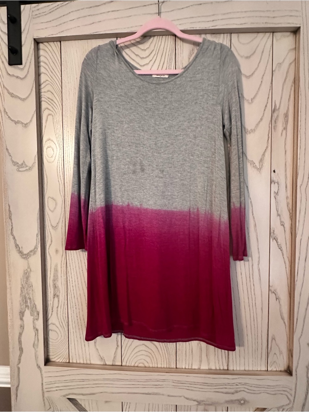 12 PM By Mon Ami Gray and Pink Layered-Look Top